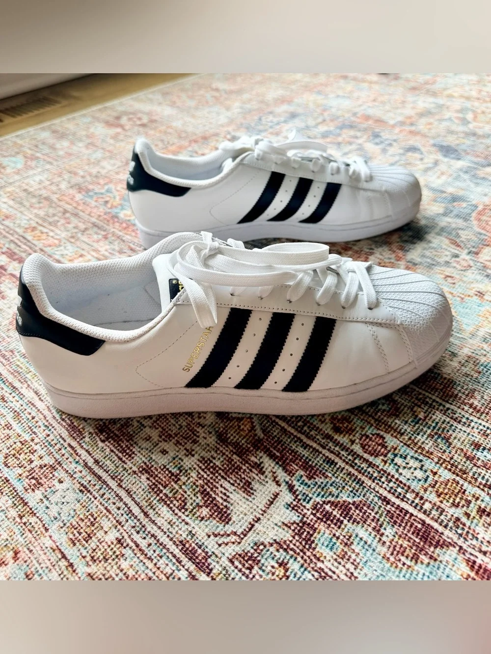 Adidas Originals Superstar Leather Sneakers White Black Men’s Size 11